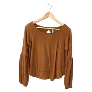 FREE PEOPLE Rust Long Sleeve Top
